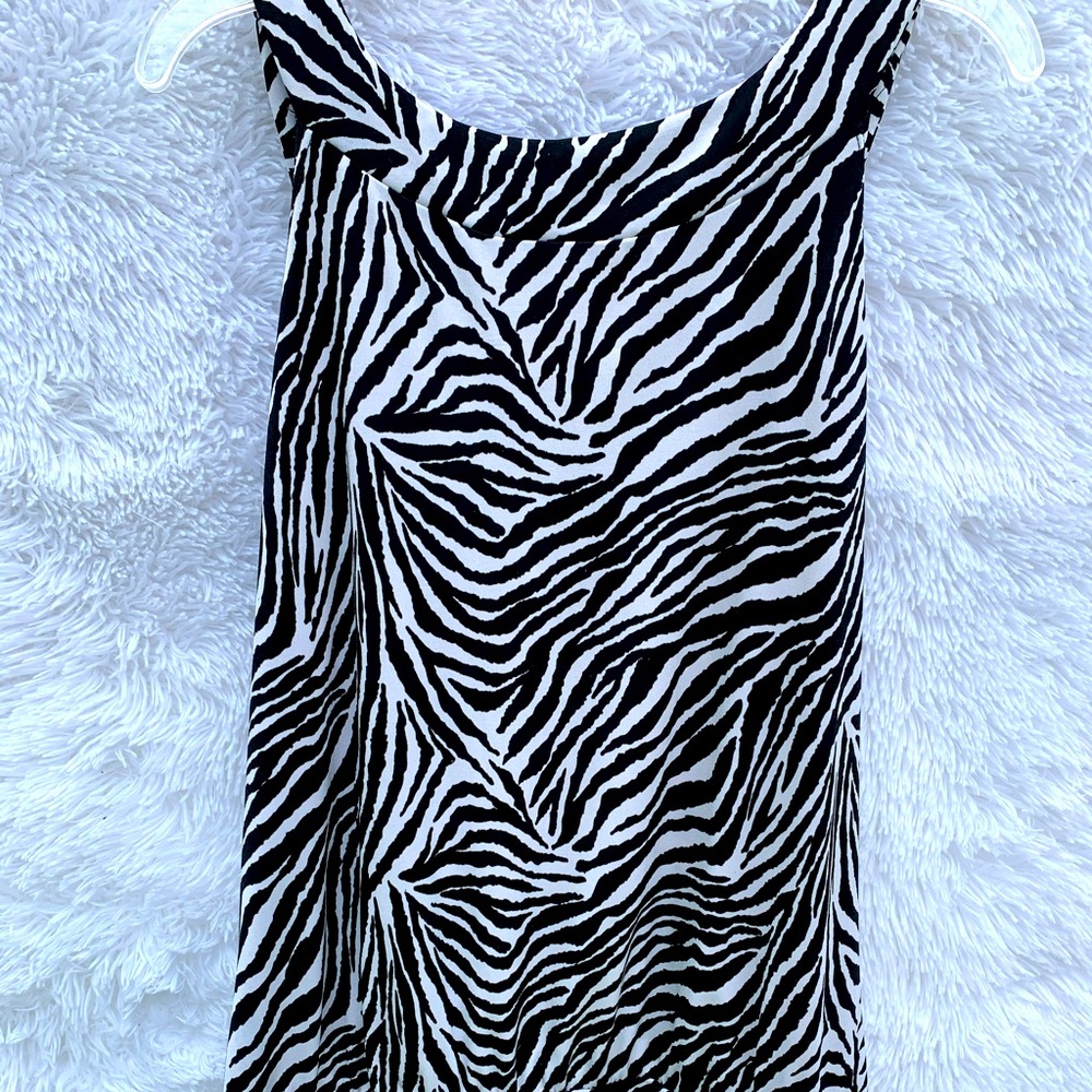 Saint Tropez Black & White Blouson Top Blouse Sleeveless Women's Size M
